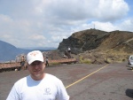Will at the parking lot right at the edge of the crater